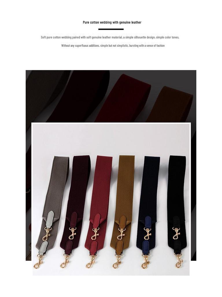 6cm Wide Cowhide Canvas Shoulder Strap for Versatile Crossbody Bucket Bags