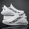 Men's Red Knit Sneakers with Blade Sole Casual Athletic Breathable Shoes
