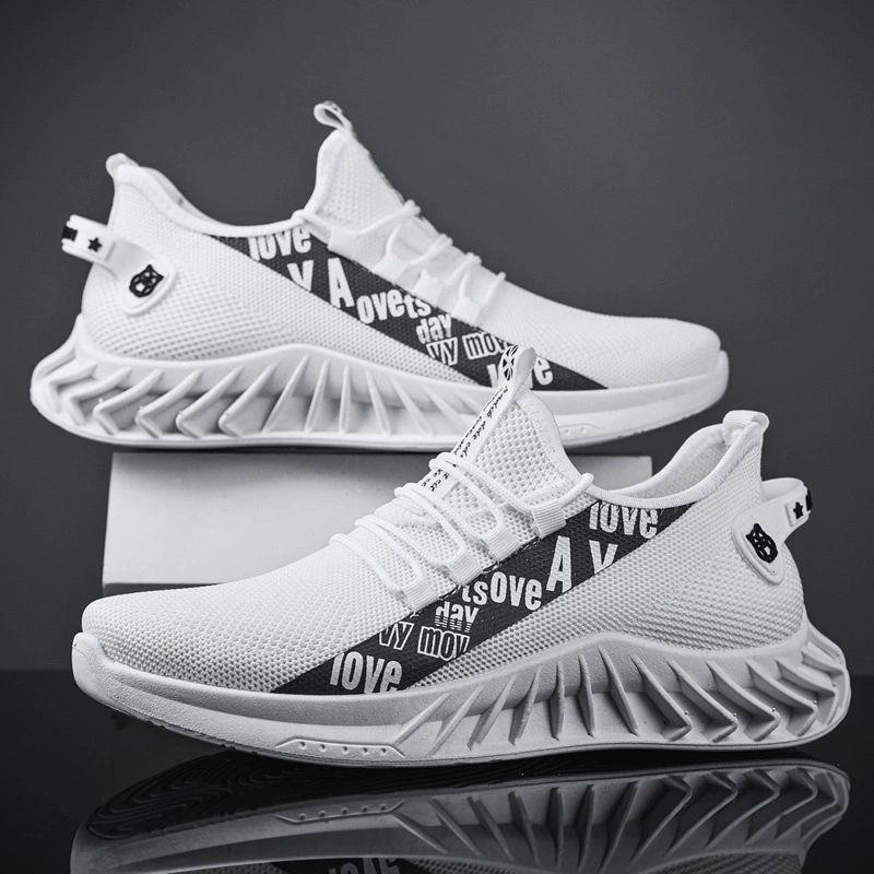 

Men s Red Knit Sneakers with Blade Sole Casual Athletic Breathable Shoes 44 білий