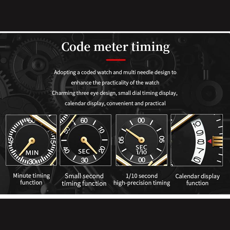 Multifunktionale Herren Quarz Uhr Business Strass Edelstahl Kalender Zeitmessung Armbanduhr