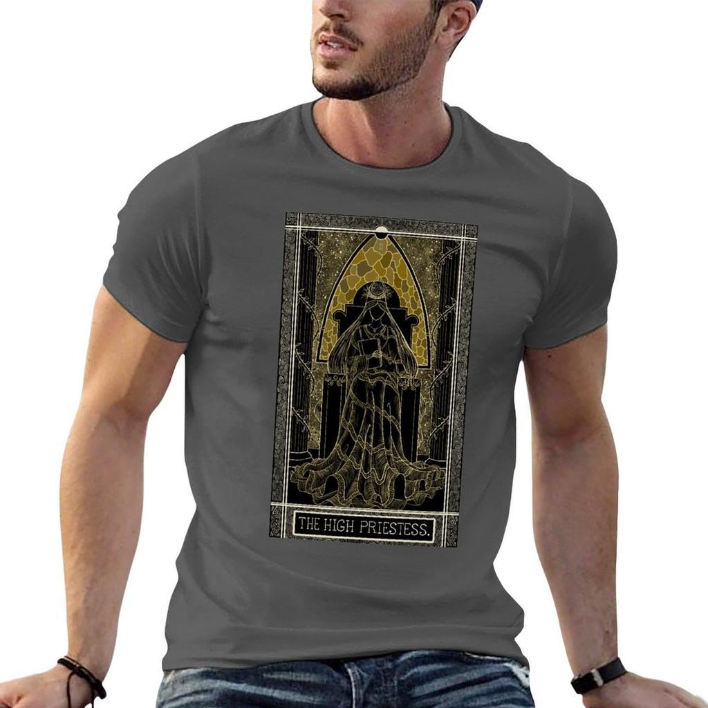 The Kinner Tarot Deck Tarot Card The High Priestess TShirt Novelty Print Casual Tee Shirt