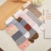 3Pairs Stripe Two Toe Tube Socks Sweat Absorption Toe Separator Socks Toe Short Calf Socks  Slippers