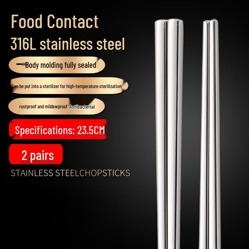 316 Stainless Steel Square Chopsticks
