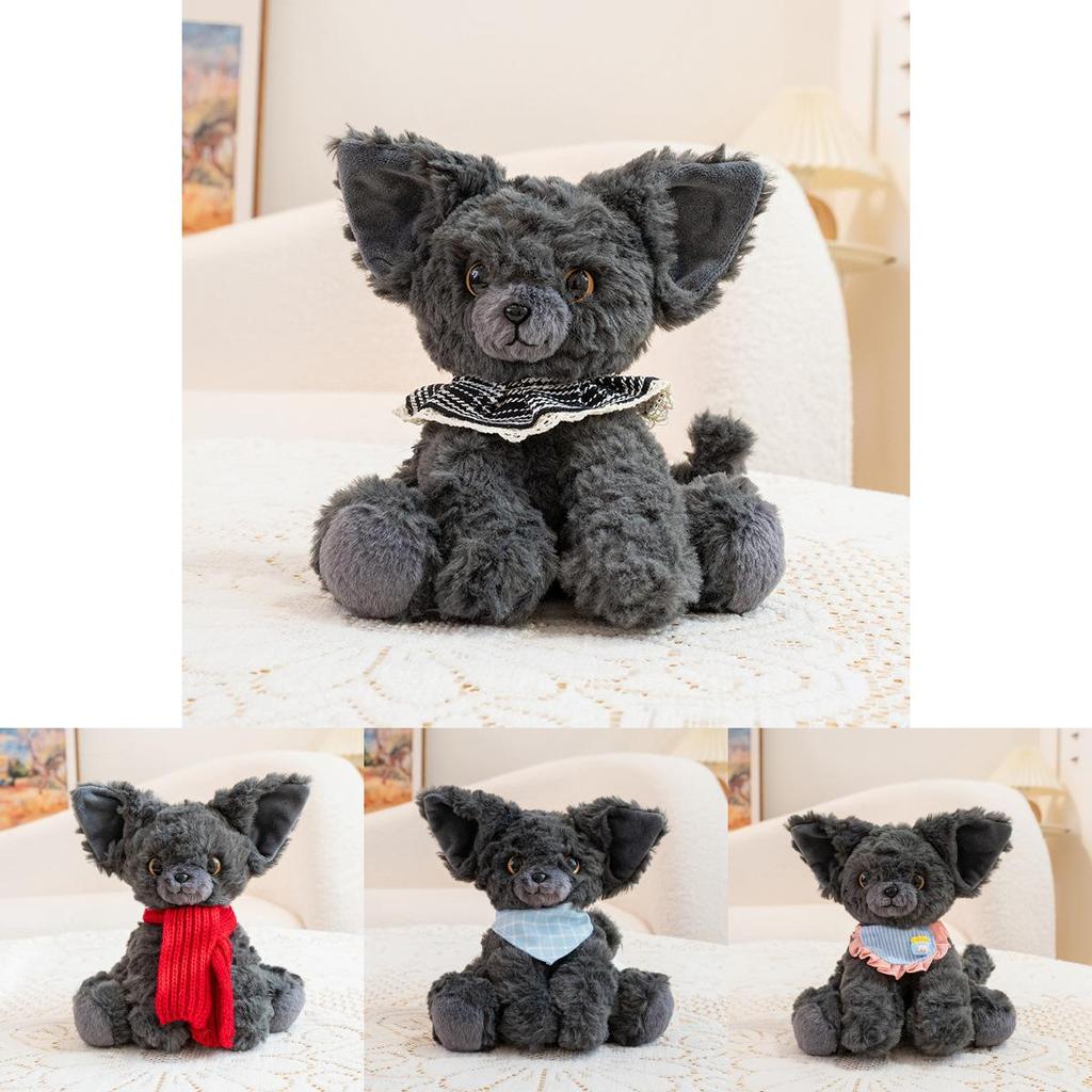 Derwen Cat Handheld Plush Toy With Scarf And Heart Pendant Decor For Kids And Gifts