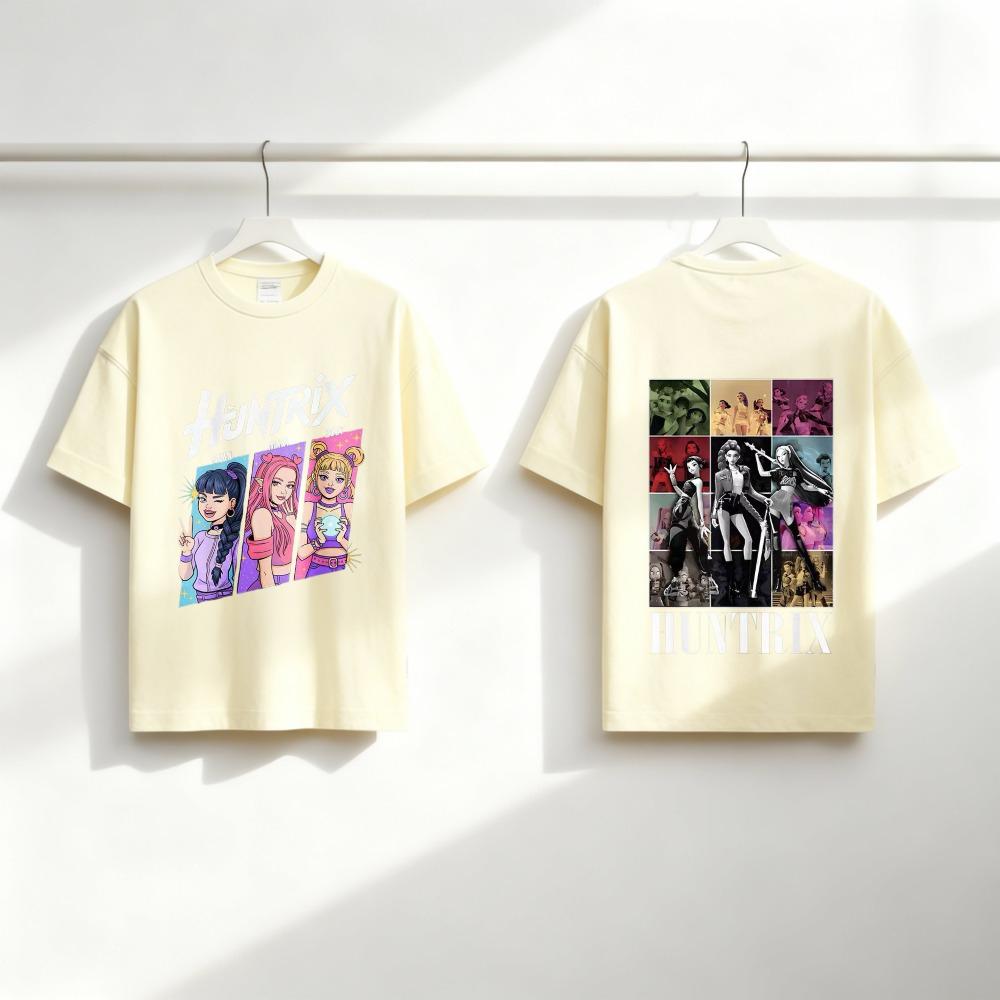 Children Wear Popular Huntrix Hunter Kid Short Sleeve T-Shirt Pattern Casual Sporty Tees Costume