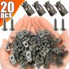 20/40/60Pcs Anti Rust U-Type Fastener Clips Iron Metal Screw Clips  Car Accessories