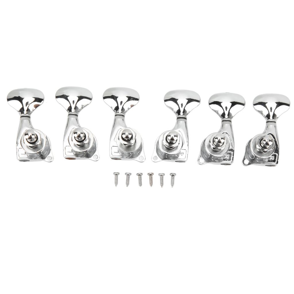 1:18 Gear Ratio Guitar Tuners Knob Enclosed Robust Silver Electric Guitar String Knob Tuning Pegs