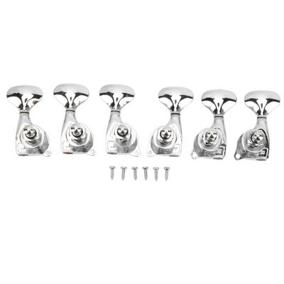 1:18 Gear Ratio Guitar Tuners Knob Enclosed Robust Silver Electric Guitar String Knob Tuning Pegs