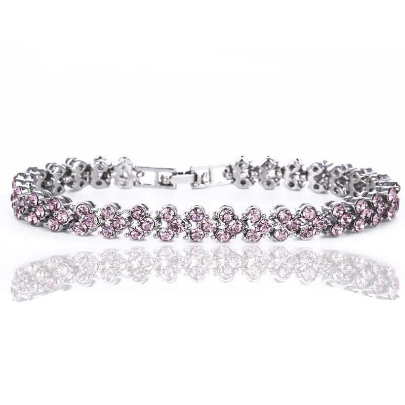 Ka Shi Tong Roman Crystal Zircon Bracelet: Elegant Ladies' Shiny Jewelry, Perfect Christmas Gift