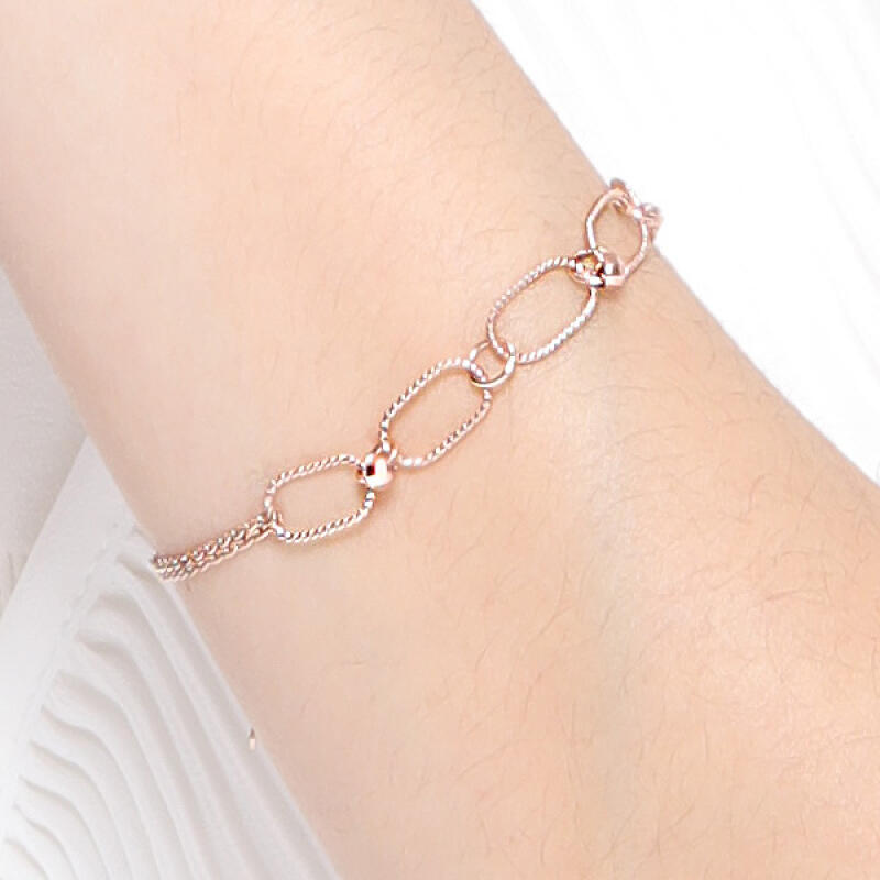 14K Guldarmband Skuren Cirkel