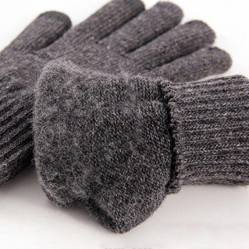 Touch Screen Gloves Men's Elastic Knitted Gloves Warm and Windproof Solid Color Mittens