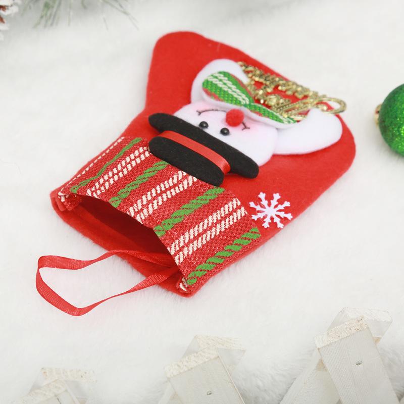 Christmas Decoration Supplies Cartoon Old Man Letter Socks Children's Gifts Candy Bag Christmas Tree Striped Pendant