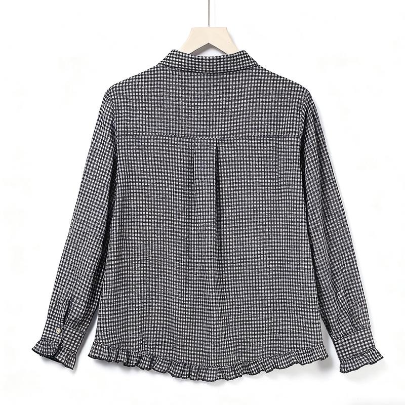 2026 Spring Plaid Long Sleeve Slimming Plus Size Women's Casual Shirt Jacket