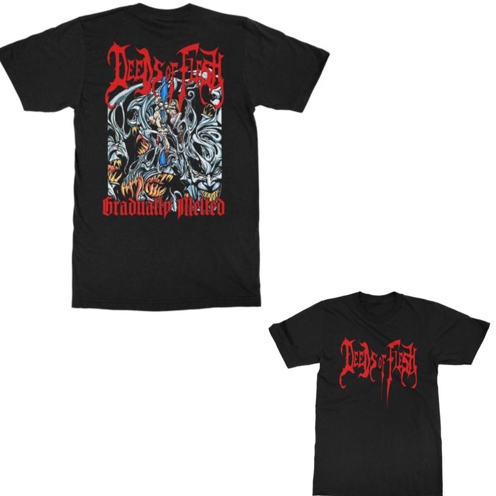 Fit Deeds of Flesh Band Graphic Cotton Tshirt Unisex Summer Short Sleeve Fashion Brand Tee Luxury Casual Vintage Retro Top