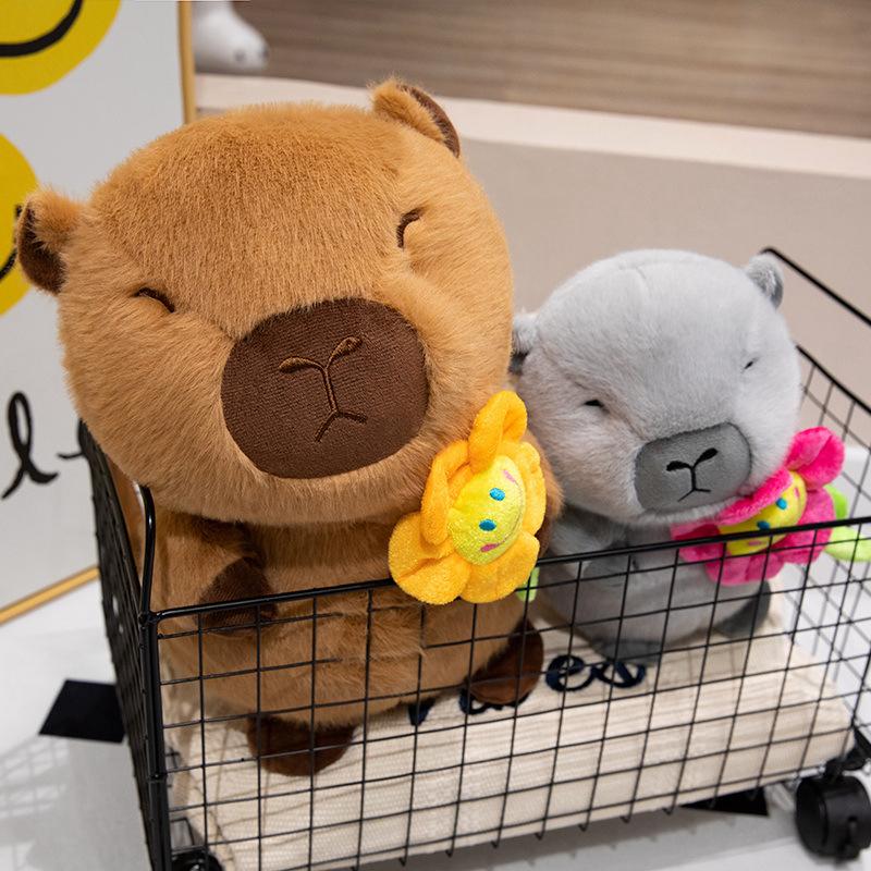 New Sun Flower Kapibala Capybara Dolls with Money Flower Capybara Dolls Capybara Funny Dolls Accompany Dolls