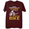 Never Underestimate An Old Unisex With A Mountain Bike T Shirt Bicycle Graphic Cotton Short Sleeve Birthday Gifts TshirtF