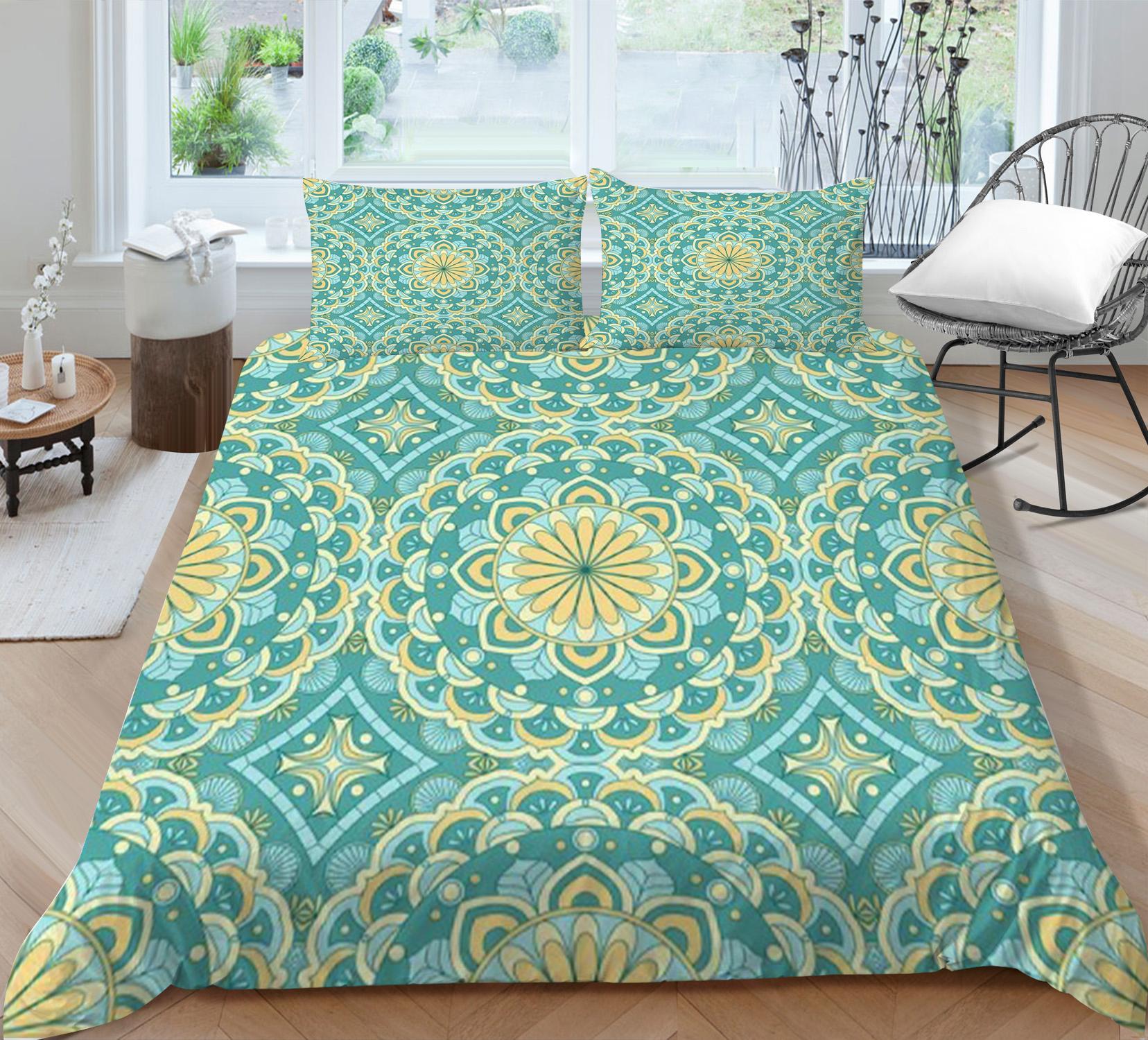 

Домашний декор кровати, комплекты постельного белья, мягкие дышащие покрывала, 3D богемный принт, пододеяльник, наволочка, постельное белье EU Single 135x200cm