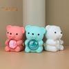 Preserved Rose Hug Bear Gift Box with Handbag Eternal Flower Rotating Bear Jewelry Holder for Women Valentine's Day Anniversary