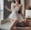 French Mesh Sexy Suspender Hollow Embroidery Pure Lace Perspective Girl Loungewear