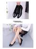 Spring/Summer Low Heel Work Shoes for Middle-Aged & Elderly Women - Soft Sole, Professional Leather Shoes for Hotel & Flight Attendant Use.
