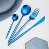 24Pcs Stainless Steel Dinnerware Set Kitchen Green Gold Cutlery Set Knife Fork Spoon Flatware Tableware Minimalist Silverware