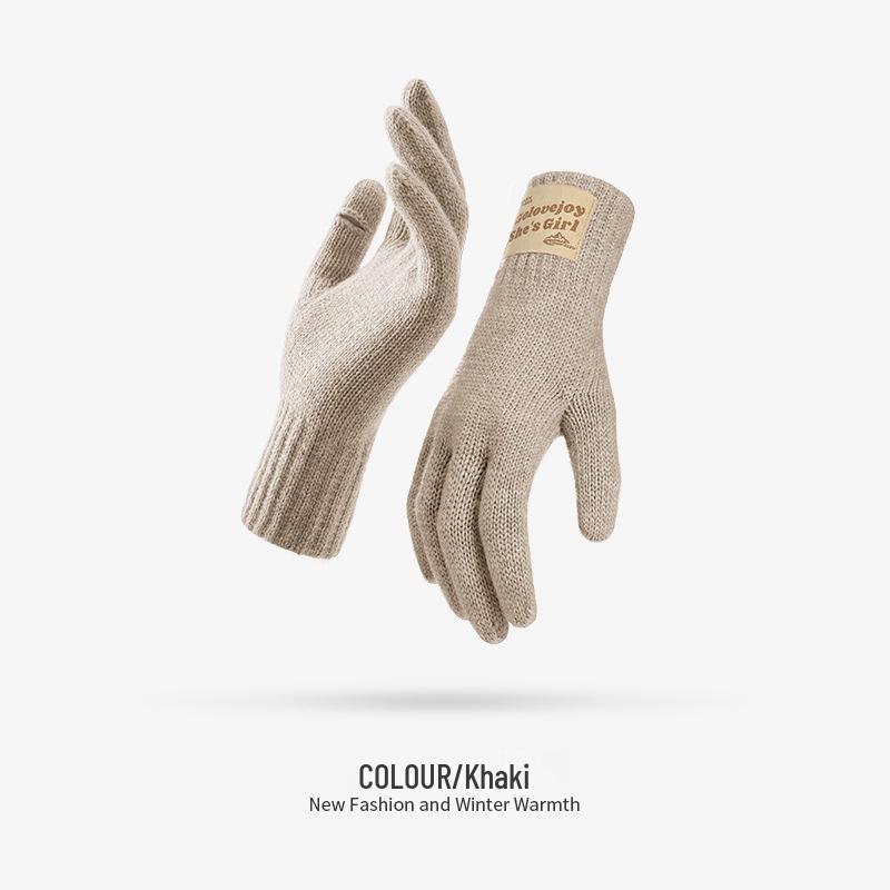 DZ149 Winter Knit Wool Gloves: Windproof Flip-Finger Touchscreen Gloves for Outdoor Cycling and Sports.