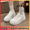 Platform White Shoes Autumn New Retro Student Height Increase Solid Color Round Head Casual Sports Shoes
