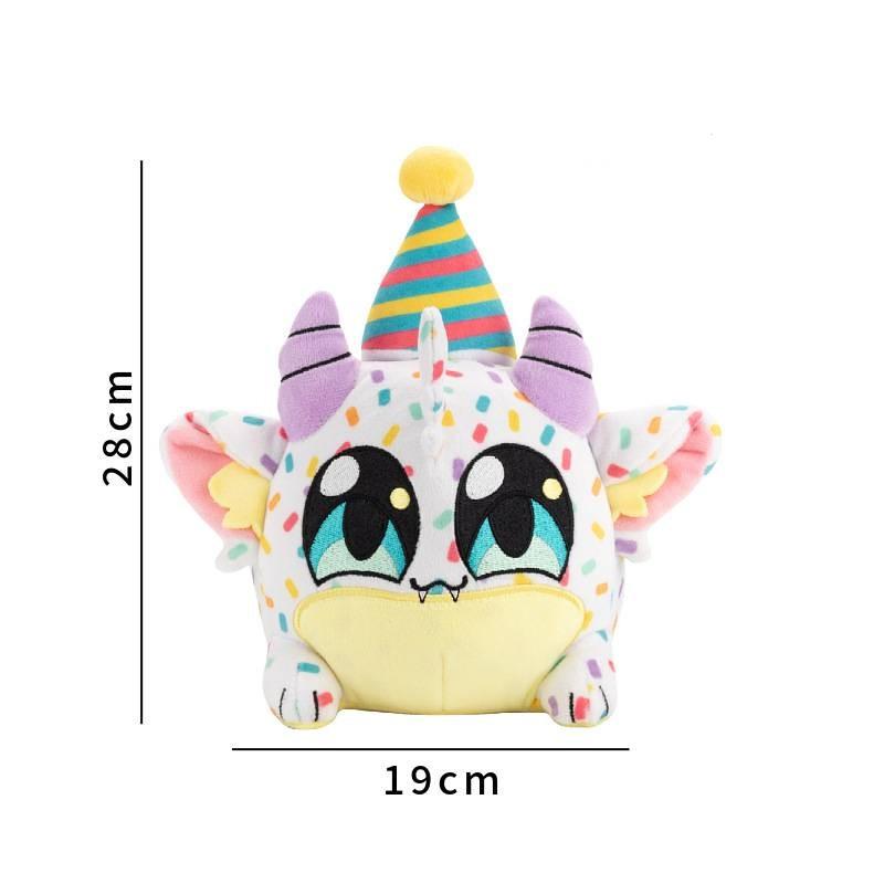 Birthday Cake Plush Toy Soft Stuffed Animal White Devil Wings Children Gift