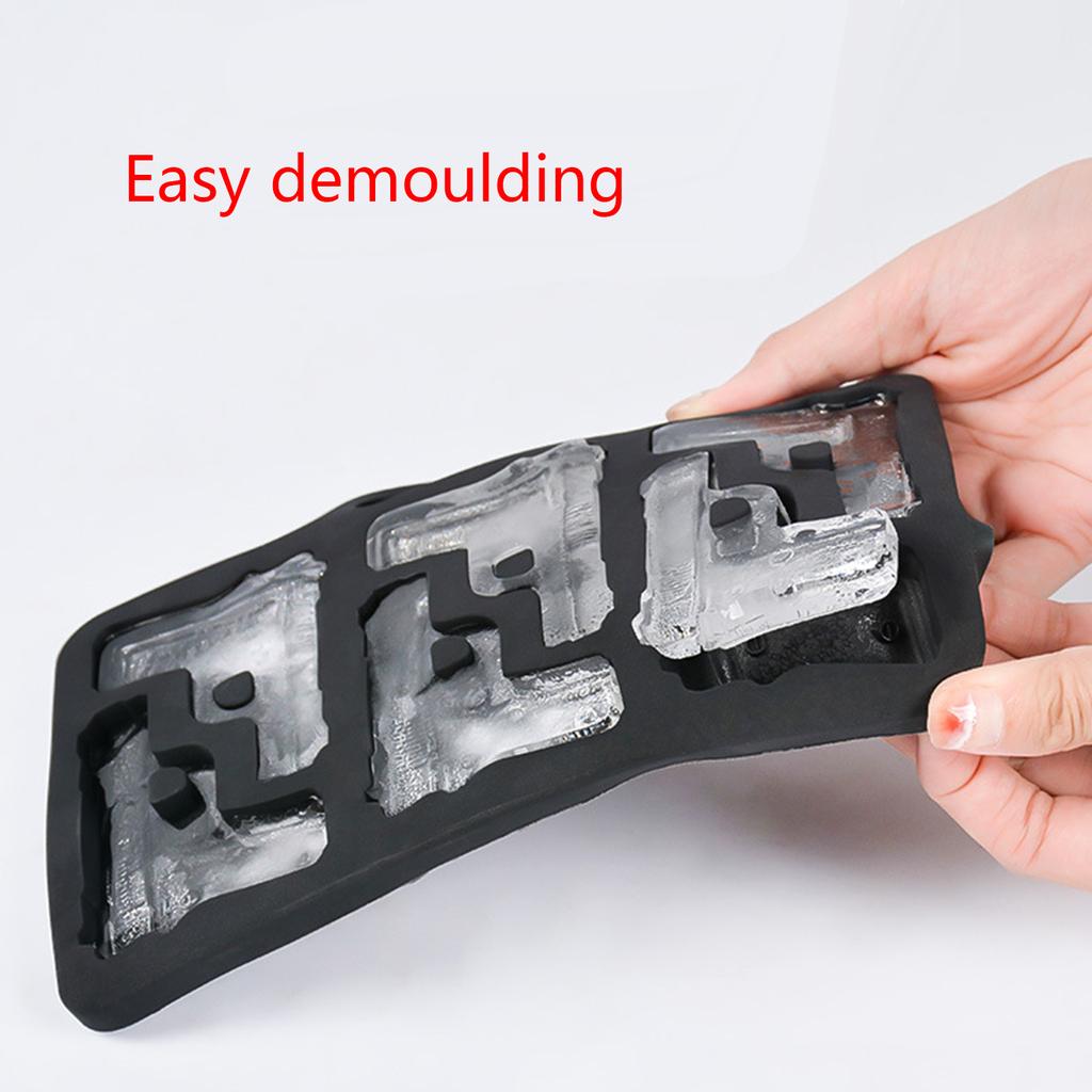 Silicone Ice Cube Tray Guns/Bullet Shaped Ice Mold Easy Release Silicone Mold for Whiskey Cocktails and Juice Beverages