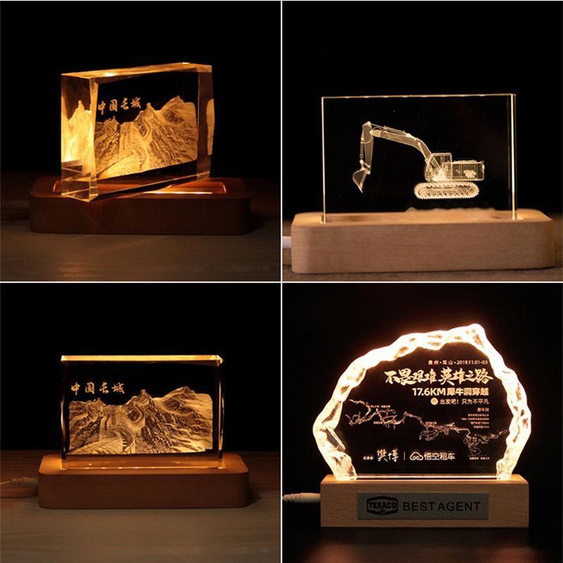 1 Stück Harz-Display-beleuchtete Basis, warmweiß/weiß/mehrfarbig, rechteckige LED-Lichtbasis aus Holz für Display, Kristallglas, Nacht-beleuchtete Basis, DIY