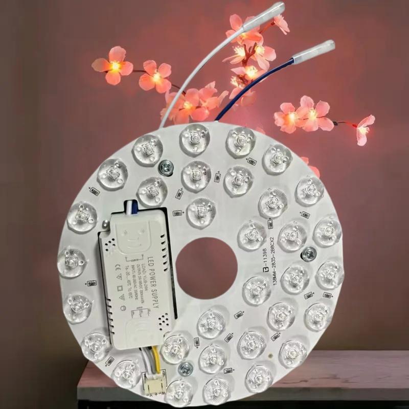 Circular LED Energy-Saving Light Chandlier Source, 15/24W, Magnetic, Replaceable Panel