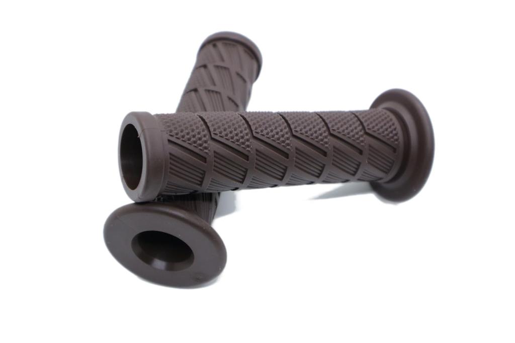 Beatus Retro Design Bike Handle Grip 0.9 inch (22.2 mm) Universal Grip Left and Right Set (Dark Brown)