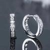 925 Sterling Silver Round Zircon Hoop Earrings For Women Simple Geometric Circle Earrings Party Wedding Jewelry Gifts