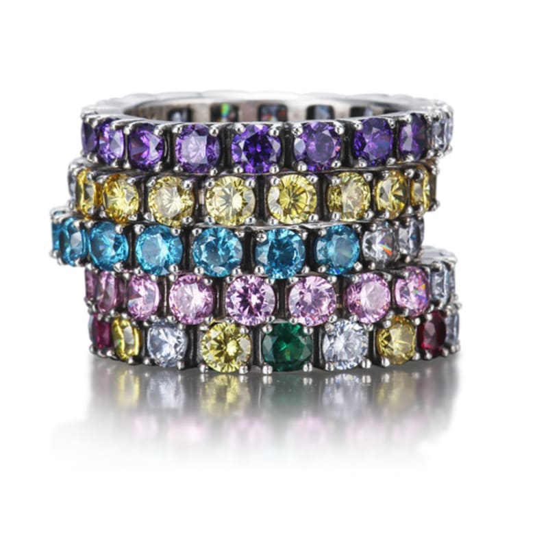 Anonymous Artisan Star Candy Half Ring - pink