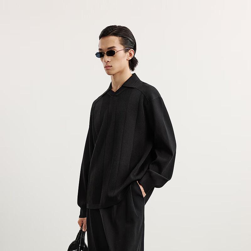 CROQUIS Herren Frühjahr 2025 Langarm Strick-Poloshirt