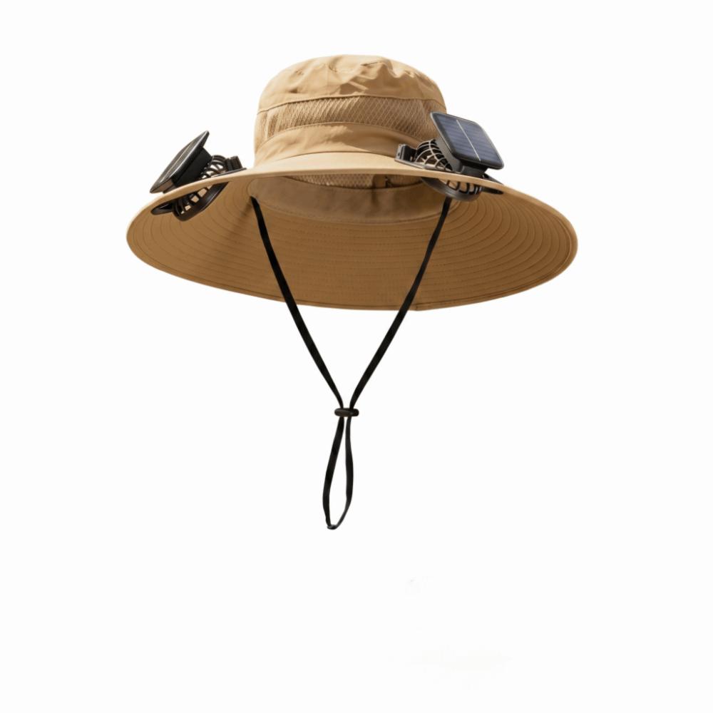 UPF50 Solar Fan Hat Anti-UV Fan Wide Brim Hat Dual Power Fan Fisherman Hat Fishing