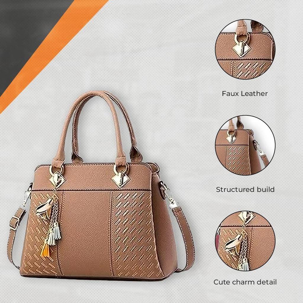 Handbag For Women And Girls | Ladies Purse Faux Leather Handbag | Woman Gifts | Wedding Gifts For Woman | Women 3 Compartment Bags