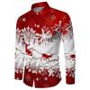 Men's Long Sleeve 3D Digital Print Christmas Shirts Casual Tops for Autumn and Winter