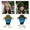 Cartoon Crochet Hat Winter Beanie Cap Long Rabbit Ear Skull Cap Cosplay Party Hat for Teens Adult Universal Headdress