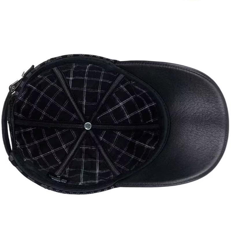 Unisex Schafsfell-Print Entenschnabelkappe: Lässiger koreanischer Stil Hut aus echtem Leder für Herbst und Winter.