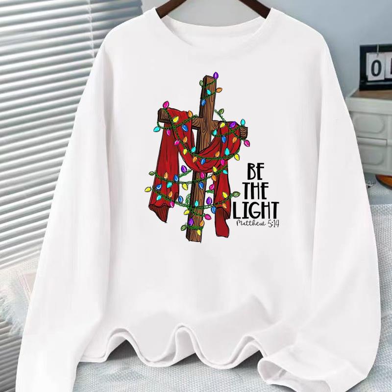 (Asian Size) Tree Sweet Christmas Holiday Graphic Tee Women Autumn Winter Casual Fashion Top Clothing Print T Shirt Long Sleeve T-shirts