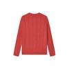 Fila Solid Color V-Neck Casual Pullover Sweater Women Sweater Legendary-Red F11W341408F-RD