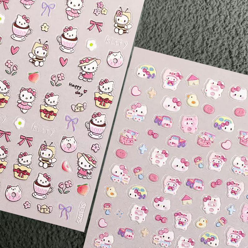 Hello Kitty 3D Embossed Cartoon Stickers - DIY Decorative