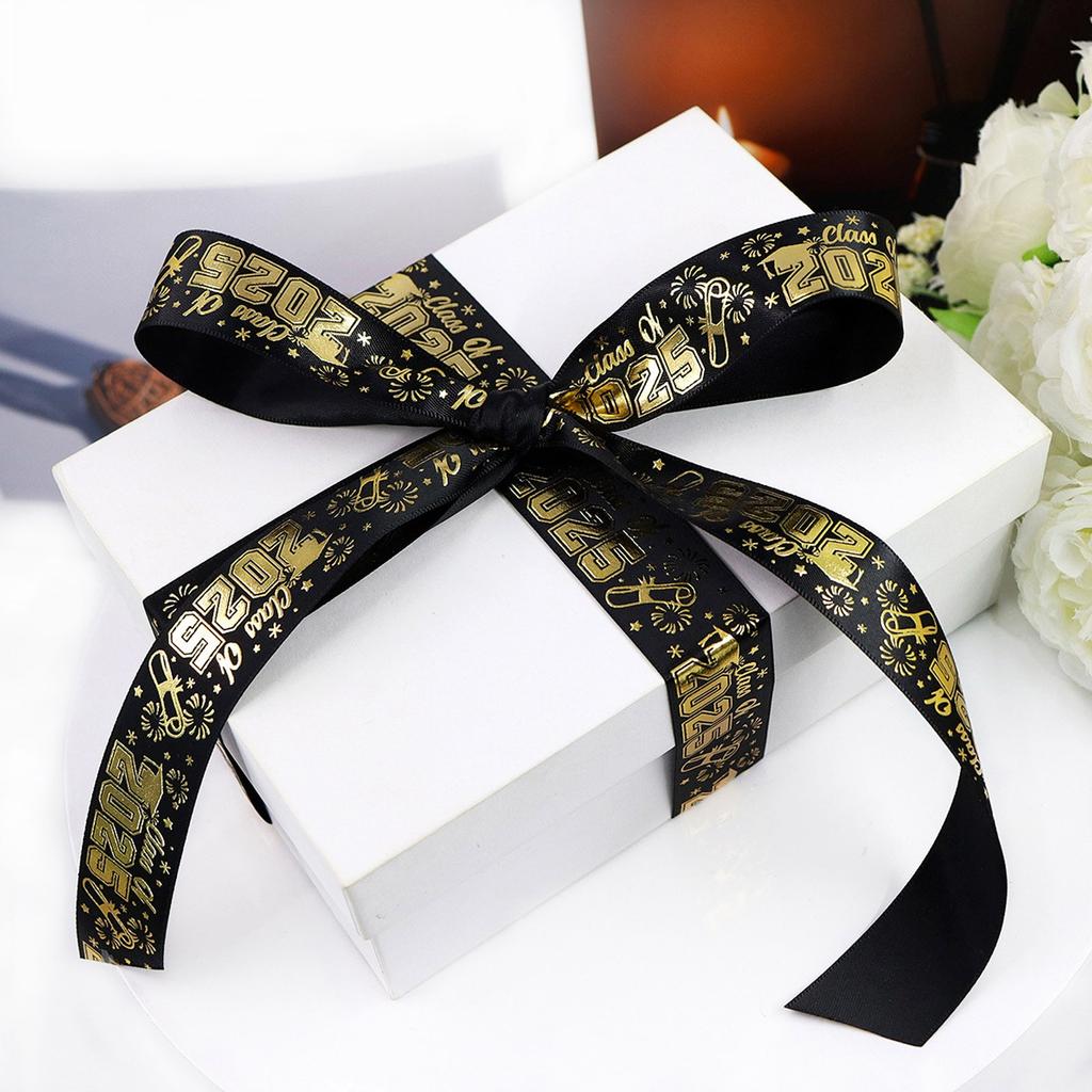2025 Graduation Ribbon Graduation Party Favors Decor 1 Inch Congratulations DIY Congrats Grad Ribbon Art Fabric Ribbons For Gift