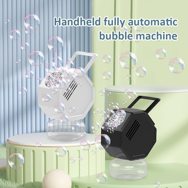 Handheld Fully Automatic Bubble Machine, Octagonal Multi-Hole Bubble Dispenser, Outdoor Party Children'S Toy, Internet Celebrity