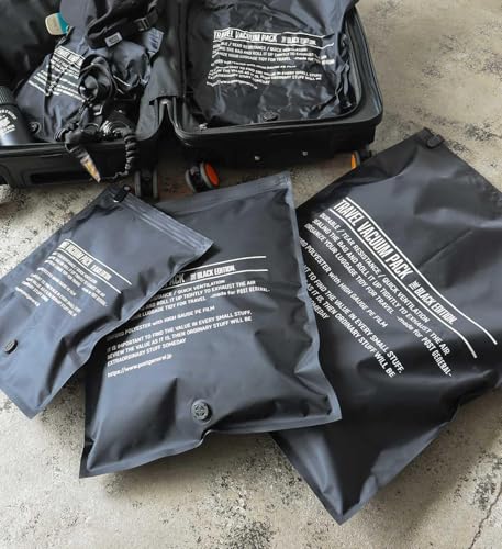 Post General Compression Bag Pouch Travel Camp 1 Night 2 Days Luggage Convenience Goods Ladies Men Backpack Vacuum Pack (Black L)