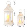 Set of 2 Candle Lanterns Vintage Hanging Lantern Metal Candle Holder for Garden Living Room Parties Weddings Balcony