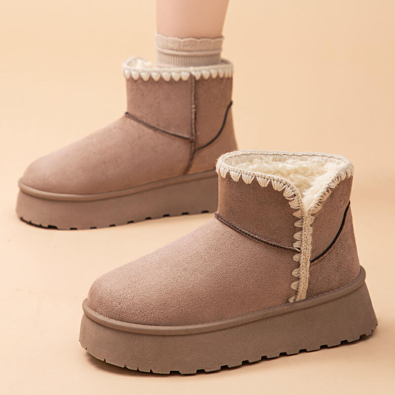 Arctic Winter Boots for Women - Thermal Knee-High Snow Boots with Anti-Slip Thick Sole & Slavic Knit Pattern