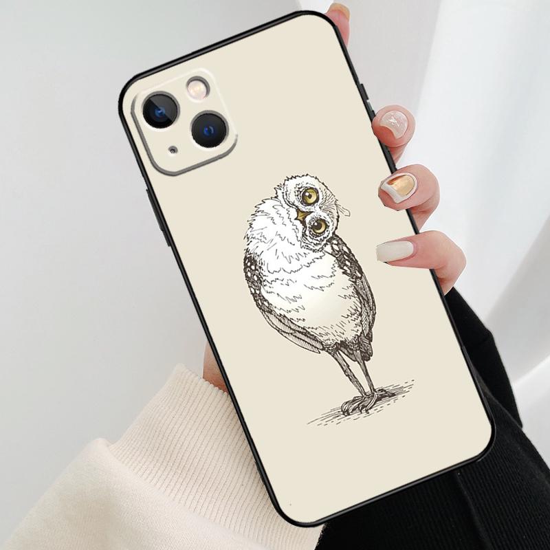 Cute Owl Cartoon Phone Case For iPhone 17 Pro Max 16 15 14 11 12 13 Pro Max mini 15 16 Plus 16e 17 Air Cover