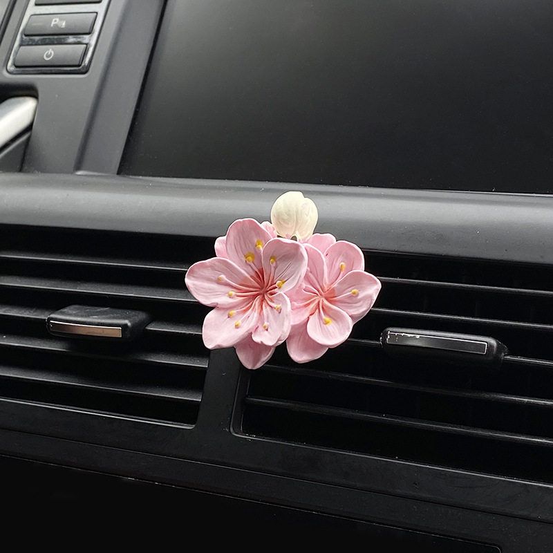 

Peony Flower Car Perfume Aromatherapy Car Air Conditioner Vent Decoration Flower Diffuser Stone Goddess Fragrance High-End Feel Peach Blossom Powder 2 Pack